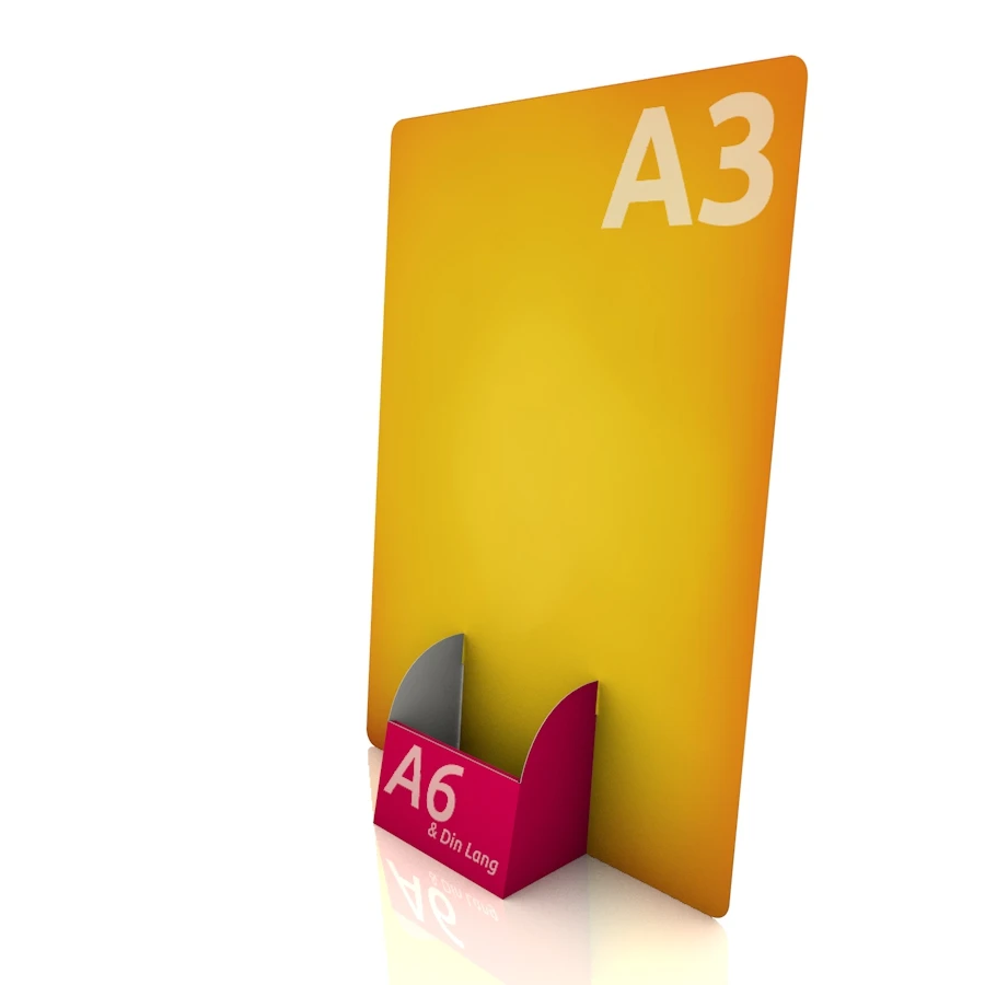 Display Aufsteller "Den Haag" (A3 Display mit DIN A6 Regalfach) 1