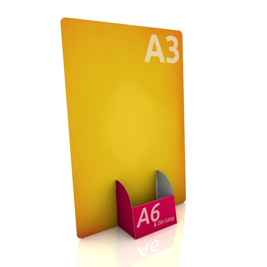Display Aufsteller "Den Haag" (A3 Display mit DIN A6 Regalfach) 1