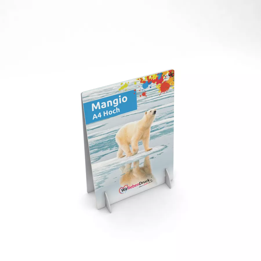 Tischaufsteller Mangio A4 Hoch (doppelseitig) 1