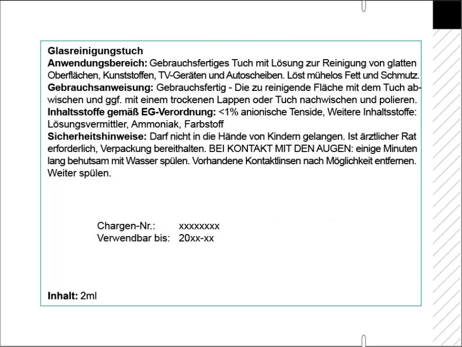 Pflichtangaben Glastuch