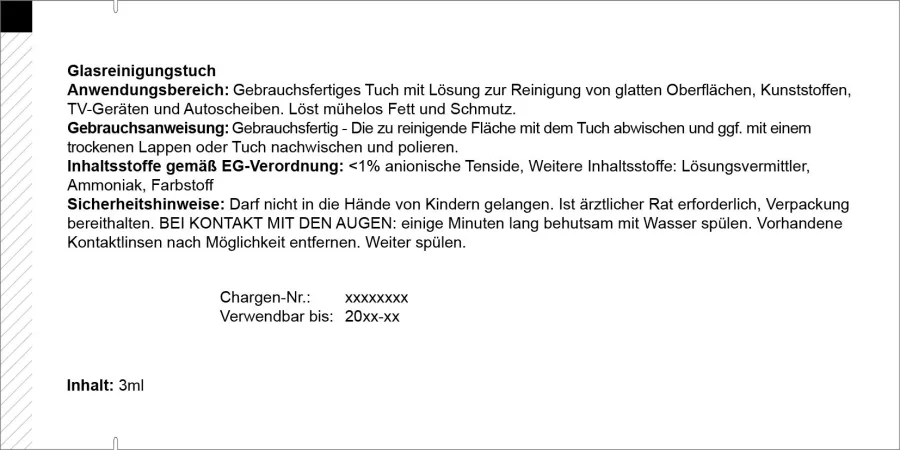 Pflichtangaben Glastuch