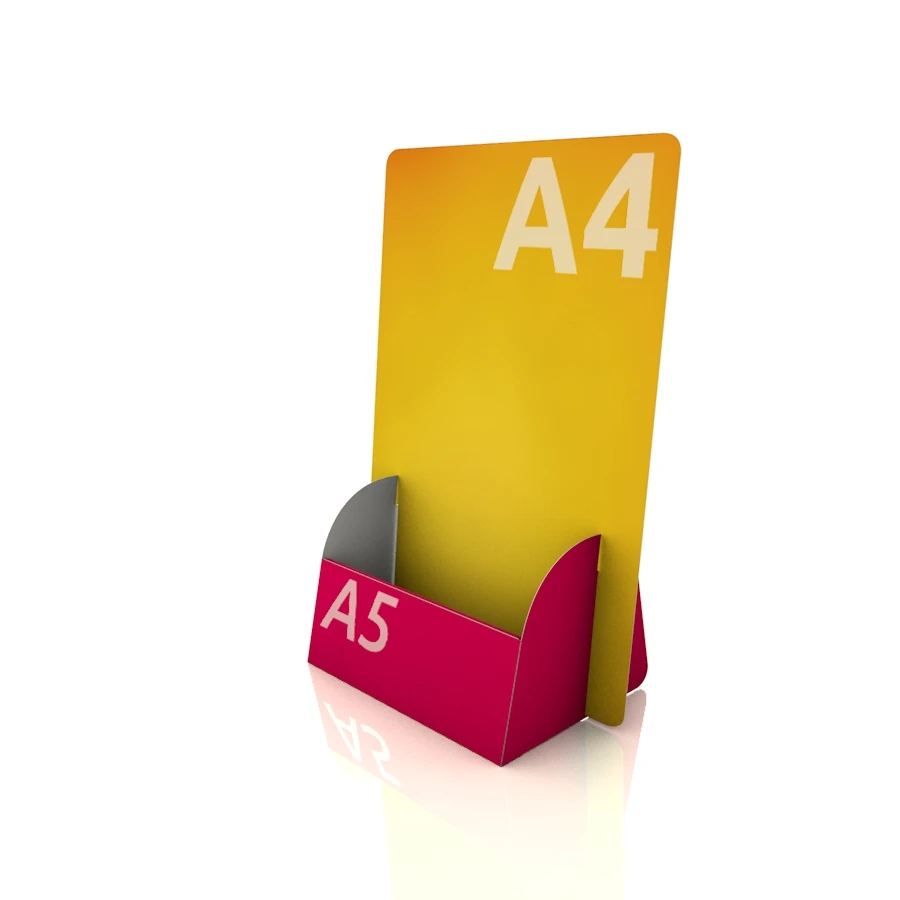 Display Aufsteller Kedros (A4 Display mit DIN A5 Regalfach) 1
