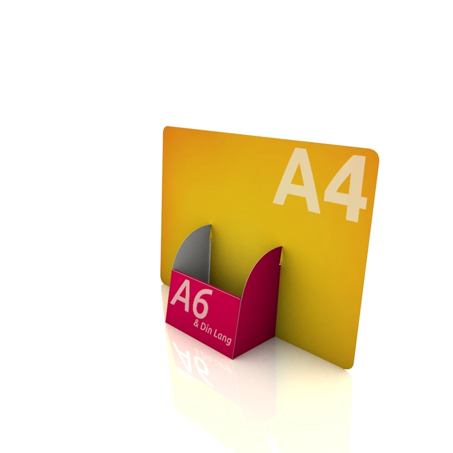 Display Aufsteller "Kokkari" (A4 Quer Display mit DIN A6 Regalfach) 1