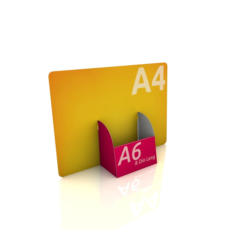 Display Aufsteller "Kokkari" (A4 Quer Display mit DIN A6 Regalfach) 1