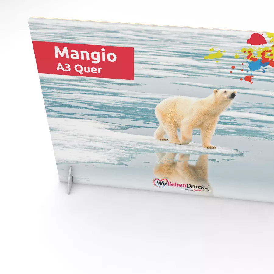 Tischaufsteller Mangio A3 Quer (einseitig) 1