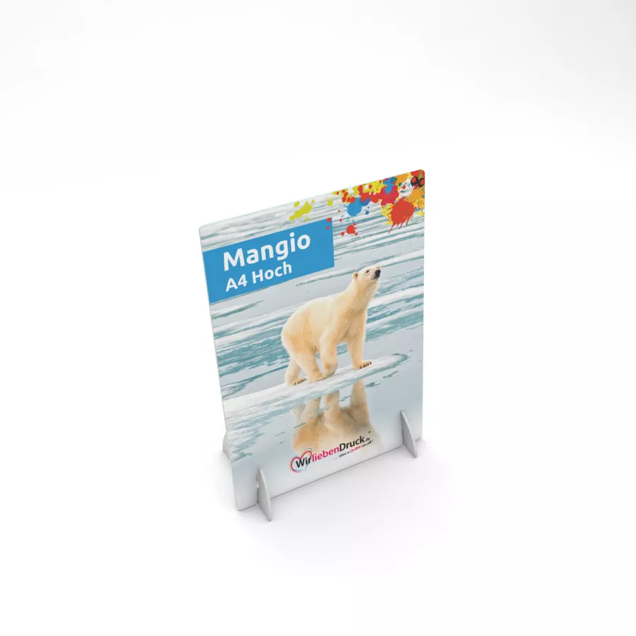 Tischaufsteller Mangio A4 Hoch (einseitig) 1