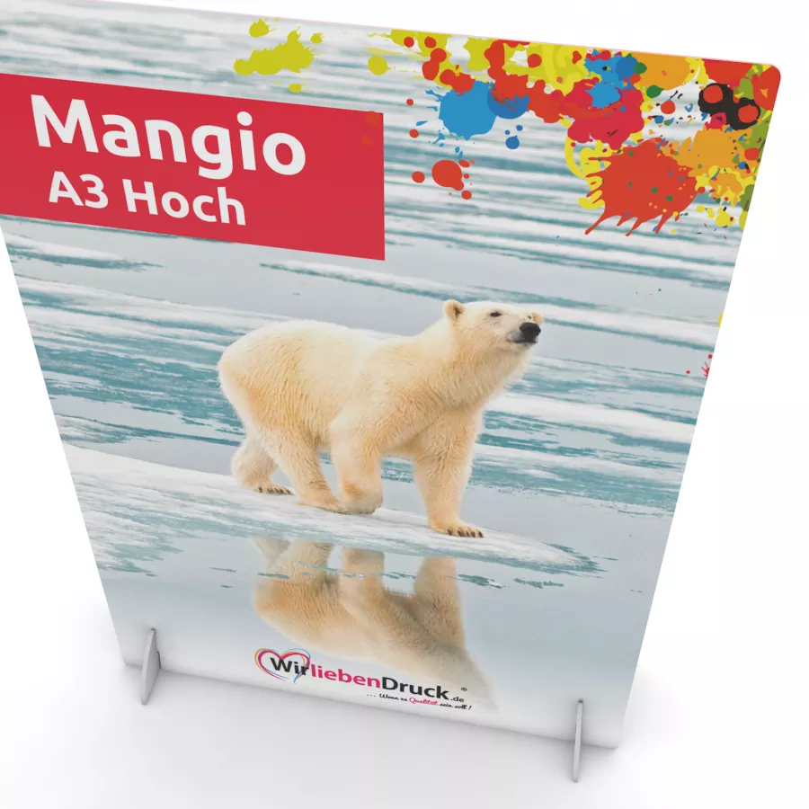 Tischaufsteller Mangio A3 Hoch (doppelseitig) 1