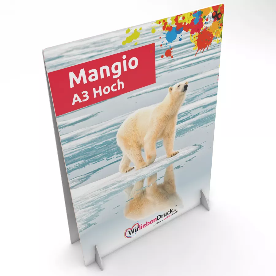 Tischaufsteller Mangio A3 Hoch (doppelseitig) 1