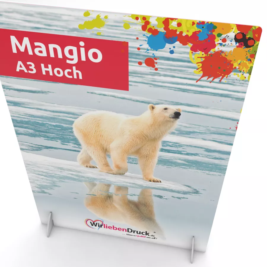 Tischaufsteller Mangio A3 Hoch (einseitig) 1