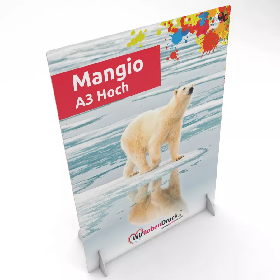 Tischaufsteller Mangio A3 Hoch (einseitig) 1