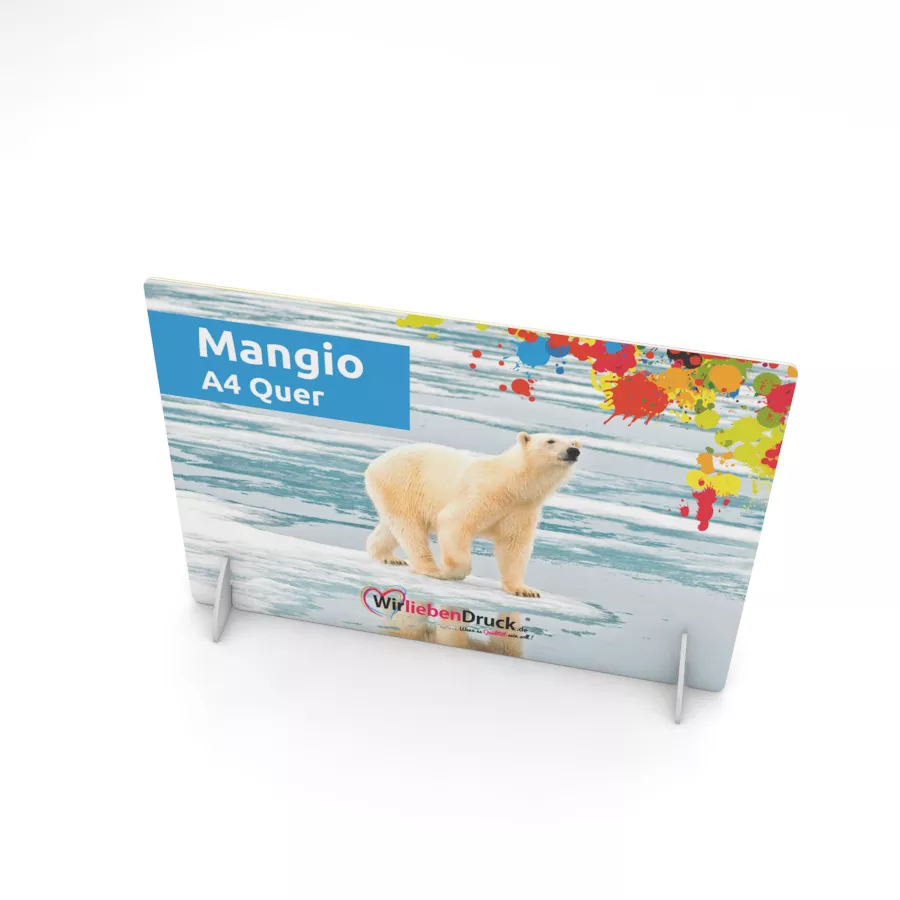 Tischaufsteller Mangio A4 Quer (einseitig) 1