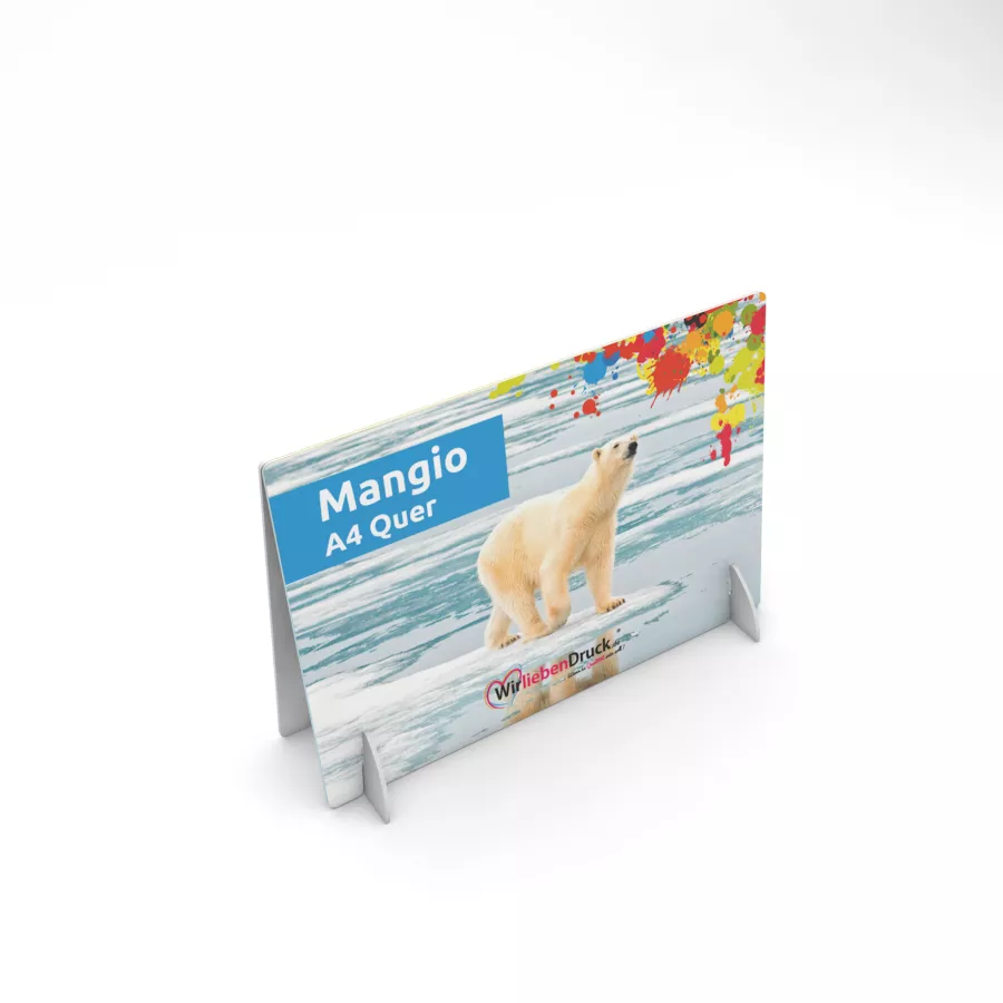 Tischaufsteller Mangio A4 Quer (doppelseitig) 1