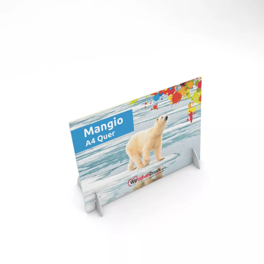 Tischaufsteller Mangio A4 Quer (einseitig) 1