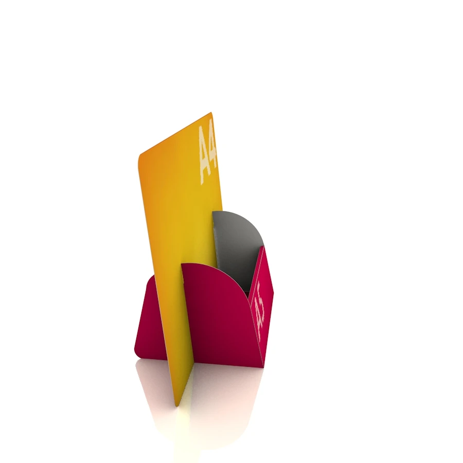 Display Aufsteller "Vathy" (A4 Quer Display mit DIN A5 Regalfach) 1